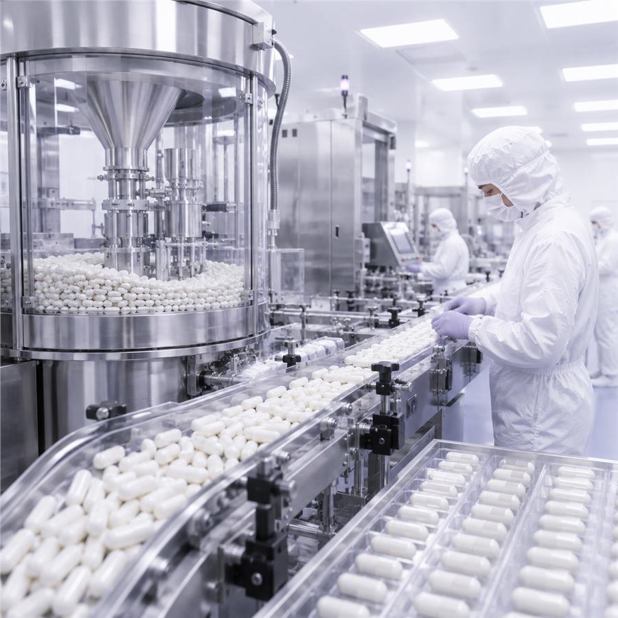 Supplement manufacturing production visual