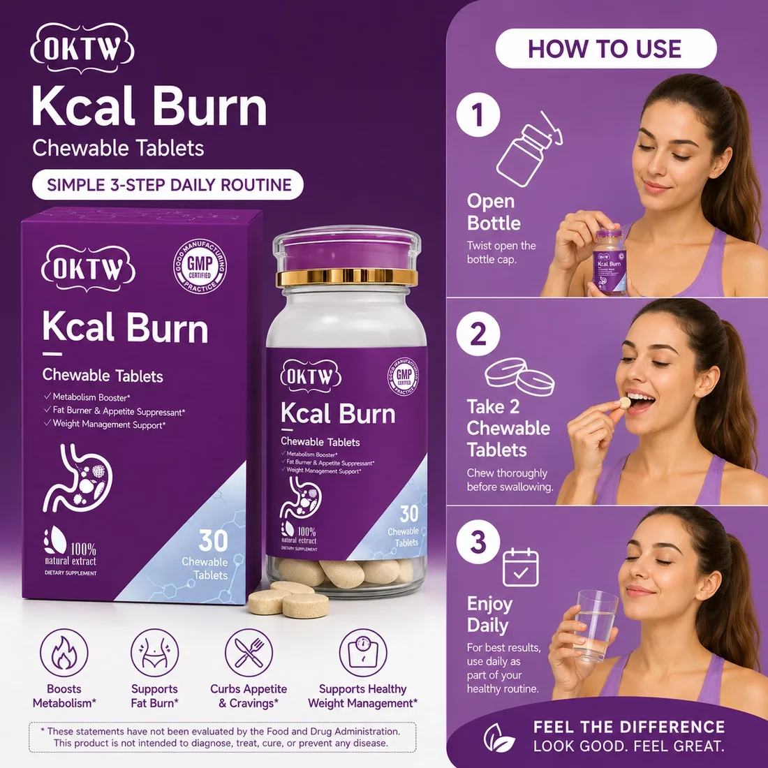 OKTW Kcal Burn Chewable Tablets Primary product view