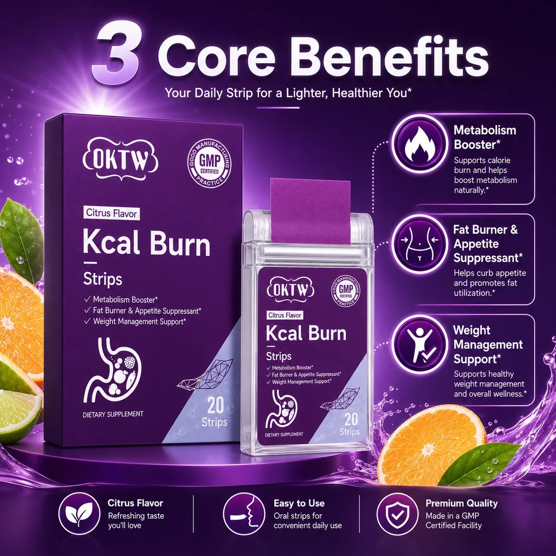 OKTW Kcal Burn Oral Dissolving Strips Full set reference