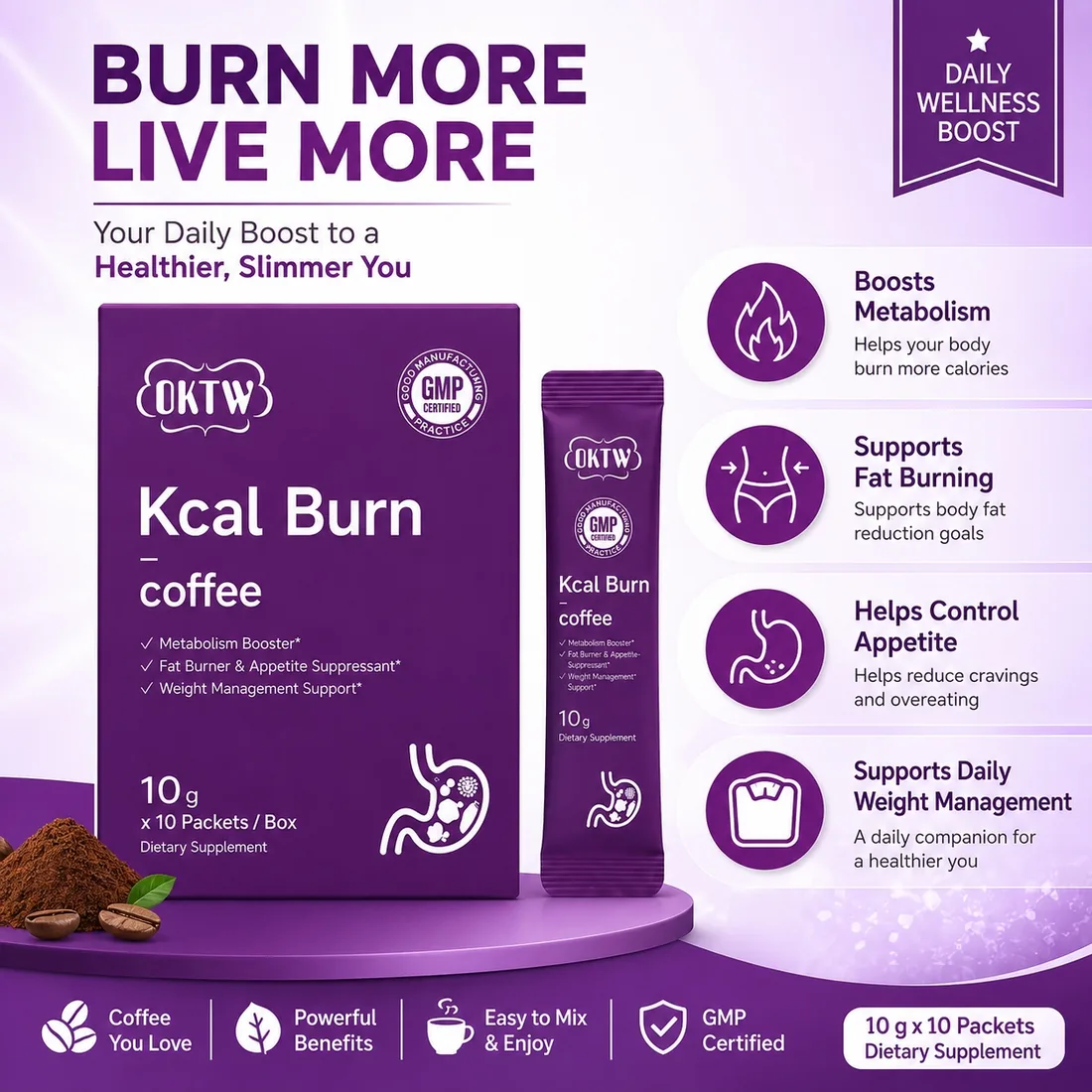 OKTW Kcal Burn Powder Sachets Format detail view