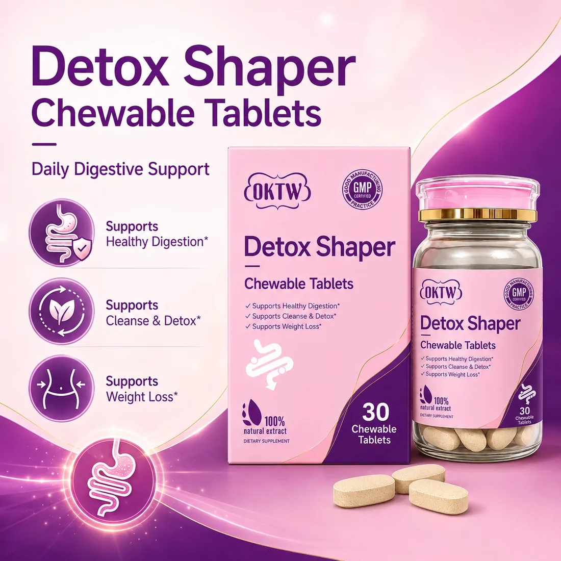 OKTW Detox Shaper Chewable Tablets Primary product view