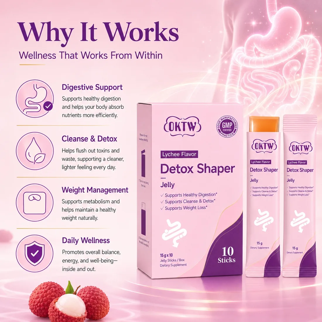 OKTW Detox Shaper Jelly Sticks Lifestyle-ready pack