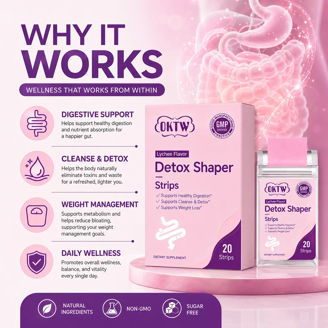 OKTW Detox Shaper Oral Dissolving Strips Format detail view