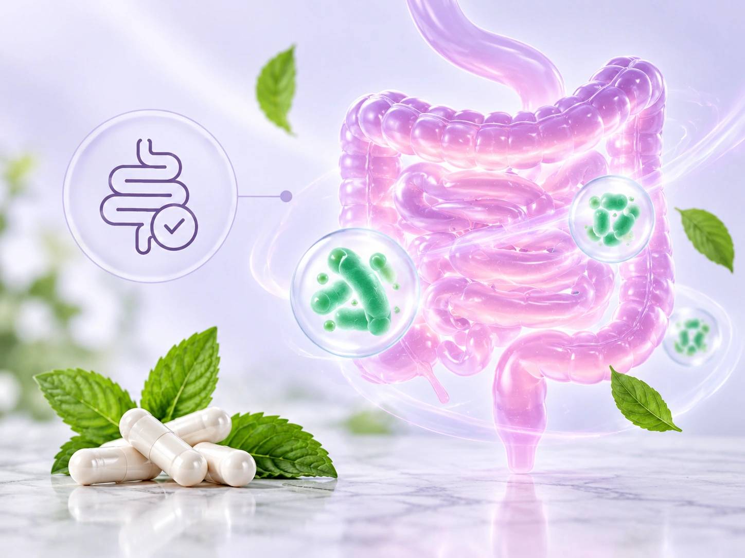 Digestive wellness supplement concept